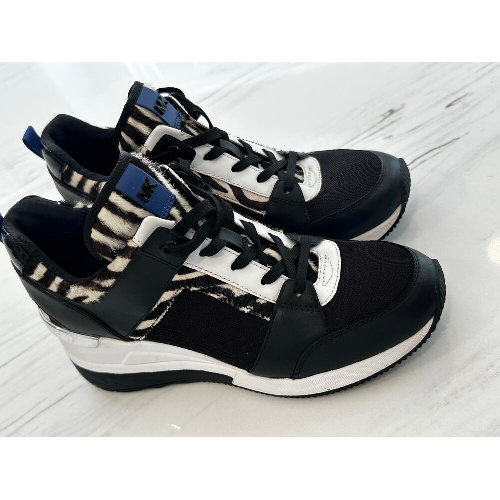 MICHAEL Michael Kors Zebra Print Wedge Sneakers Sz 7 So Unique and Hard to Find!